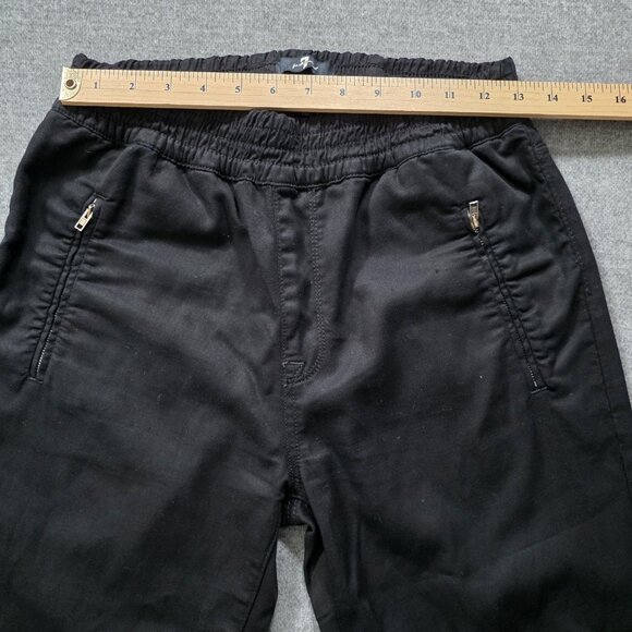 7 For All Mankind Pants Womens 28 Black Jogger Pullon Pockets Punk Grunge Goth - Picture 4 of 16
